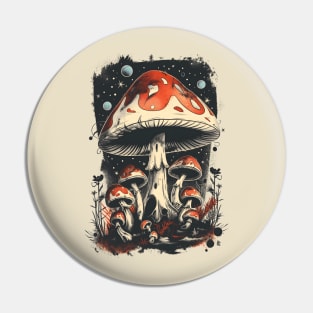 Mushroom Family Pin