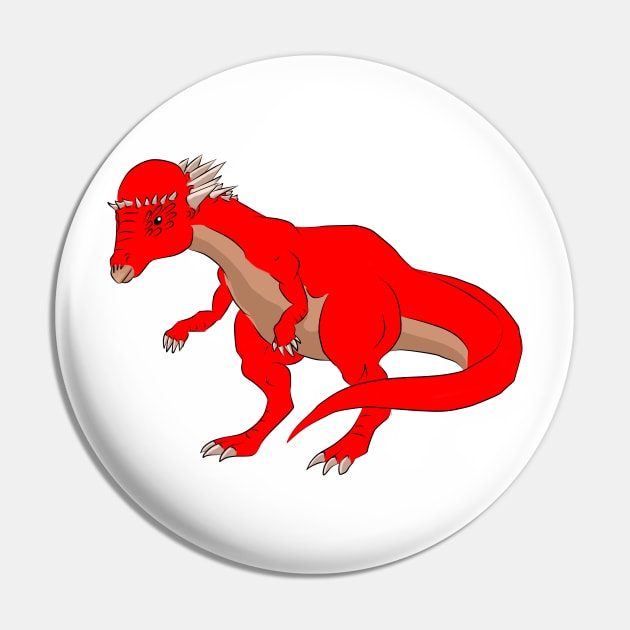 Red Pachycephalosaurus Pin by lostatom