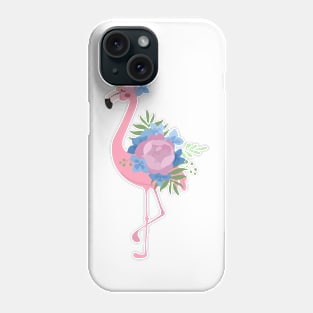 Flamingo with peonies Phone Case