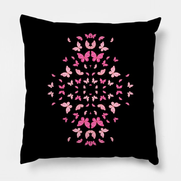 cute pink butterflies Pillow by Drawab Designs