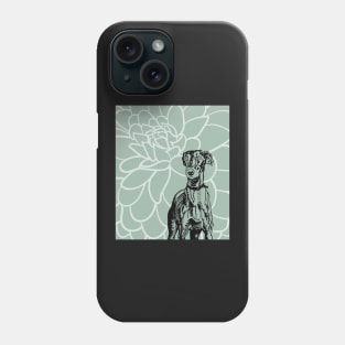 Boho Greyhound and Flower Phone Case