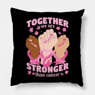 Stronger Together hands Breast Cancer Awareness Support Pillow