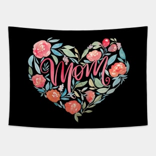 Mom floral heart Tapestry
