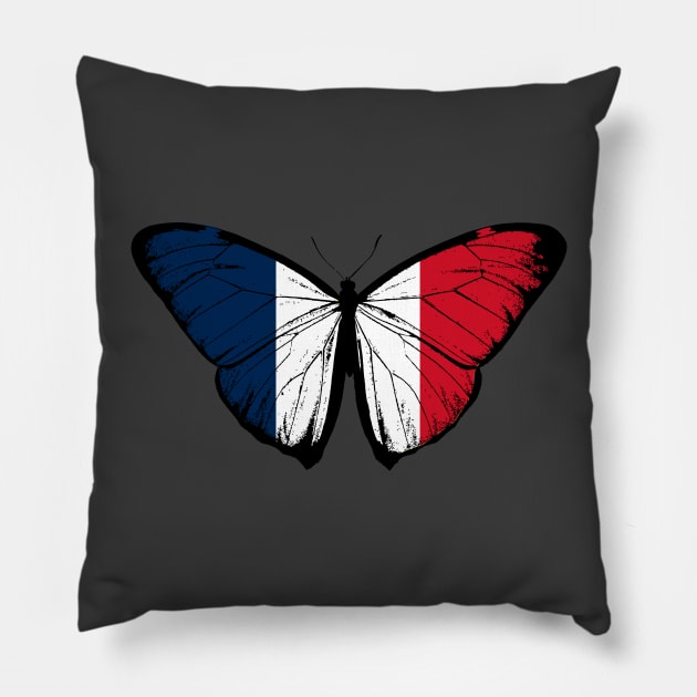 Vintage France Butterfly Moth | Pray For France and Stand with France Pillow by Mochabonk