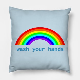 Wash Your Hands Rainbow Pillow