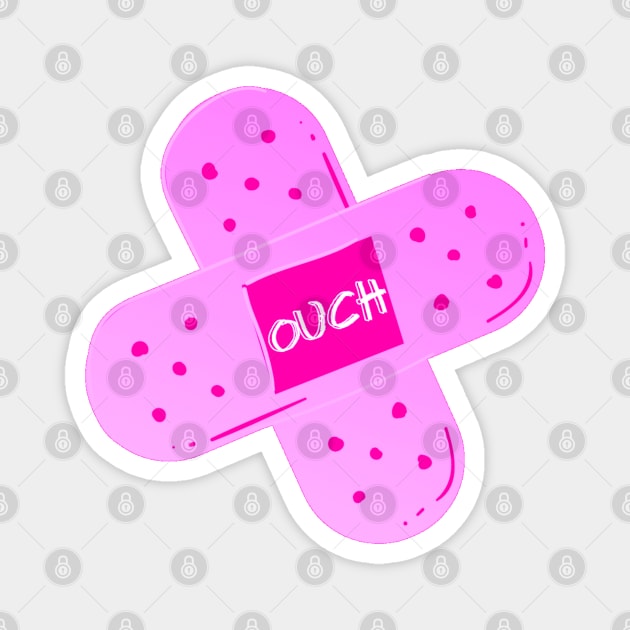 Ouch Pink Bandaid Magnet by ROLLIE MC SCROLLIE