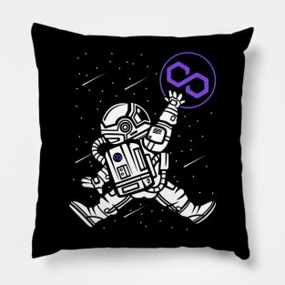 Astronaut Polygon Matic Coin To The Moon Crypto Token Cryptocurrency Wallet Birthday Gift For Men Women Kids Pillow