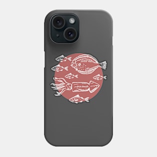 Sea Fishes - Hand Drawn - Red Phone Case