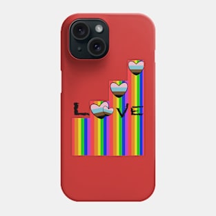 Rainbow Pride Hearts Love Progress Phone Case