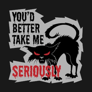 Serious Black Cat T-Shirt