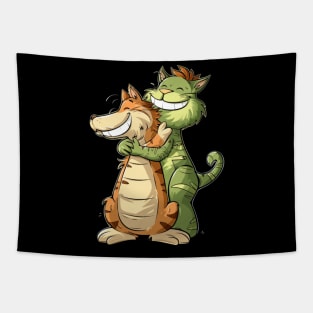 Cat Dinosaur Tales Tapestry