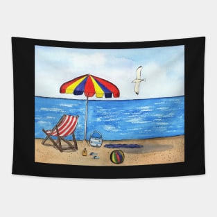 Summer Day at the Beach Tapestry