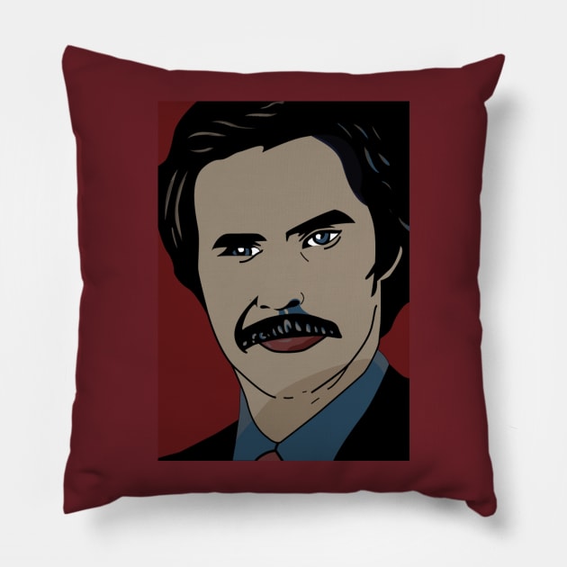 Ron Burgandy Pillow by slice_of_pizzo