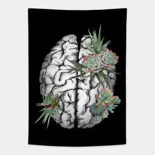 Brain human anatomy,succulents plants, mental Tapestry