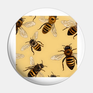 Honeycomb and Bee Pattern 19 Pin