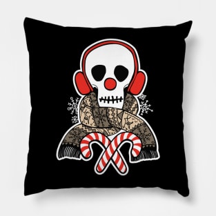 Stay Warm Holiday Skull Pillow