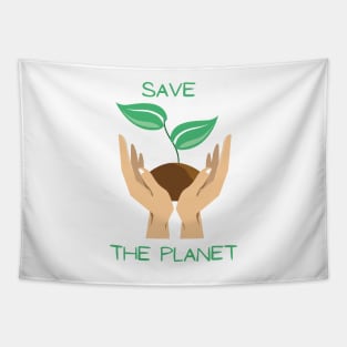 Save the planet Plant Design Tapestry
