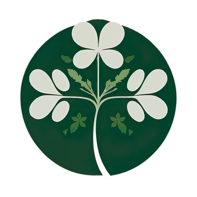 Saint Patrick's day shamrock leaf - flat design with just two colors ! by UmagineArts