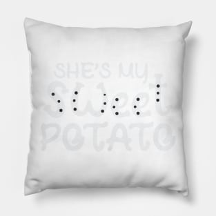 She's my sweet potato , Yes I YAM - Funny Couple Halloween costume Pillow