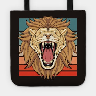 Retro Roaring Lion Cartoon Tote