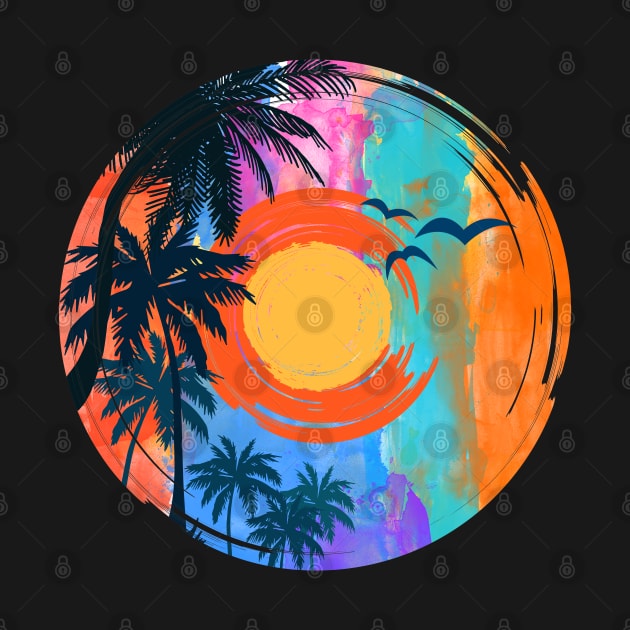 Colorful Beach Sunset Summer Design by busines_night