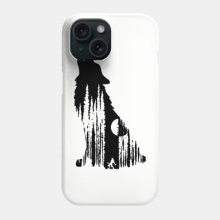 Werewolf Under Full Moon in Forest in a Wolf Silhouette Illustration Phone Case