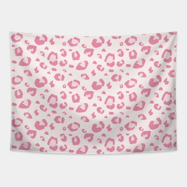 Leopard print. Pink Leopard. Vector ornament. fashionable pattern. predatory pattern Tapestry by Var Space