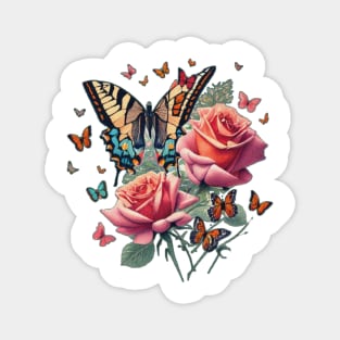 Butterflies and Roses Magnet