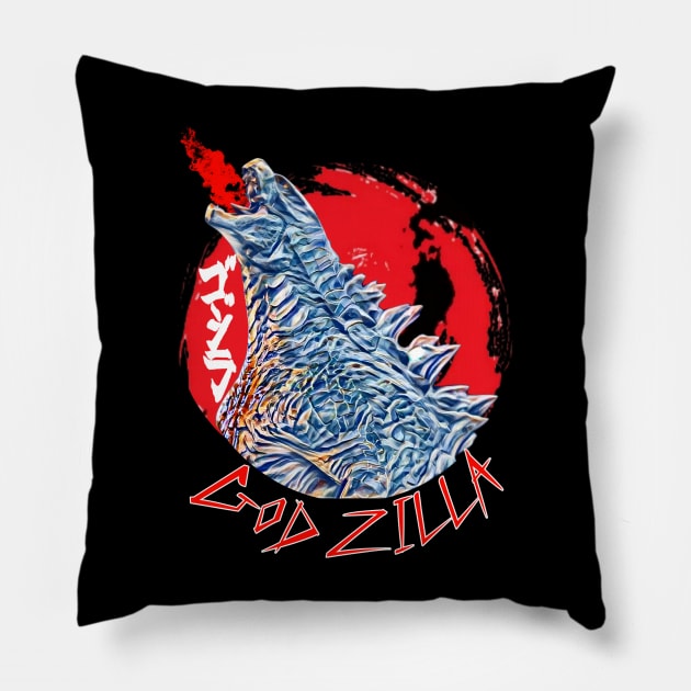 Roar the style with king of kaiju Pillow by Fadedstar