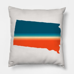 South Dakota State Retro Map Pillow