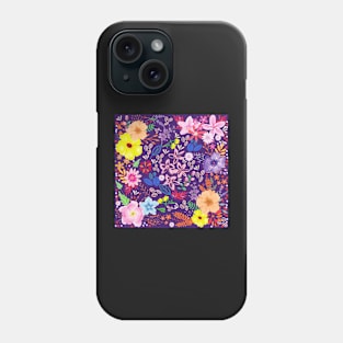 Bright Autumn Floral_Purple Background Phone Case