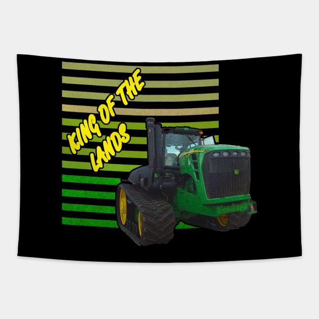 King of the lands retro - american tractor Tapestry by WOS