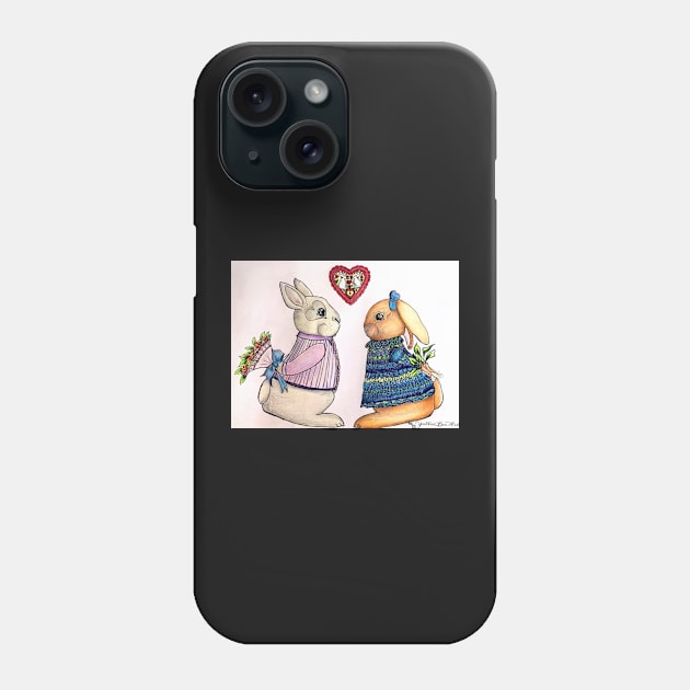 True love furever - two sweet bunnies in love Phone Case by YollieBeeArt