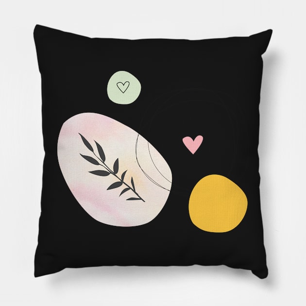 Abstract illustration inspired by nature and love Pillow by ColorsHappiness