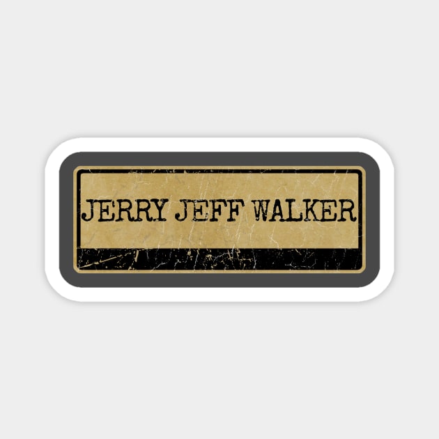 Aliska text black retro - Jerry Jeff Walker Magnet by Aliska