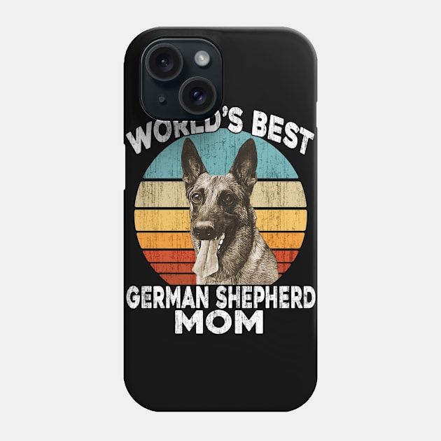 German Shepherd Mother's Day - World's Best German Shephard Mom - Funny Puppy German Shepherd Gift Vintage Retro Phone Case by Trade Theory