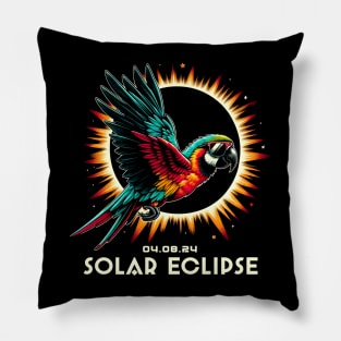 Parrot Solar Eclipse Spectacle: Fashionable Tee with Tropical Birds Pillow