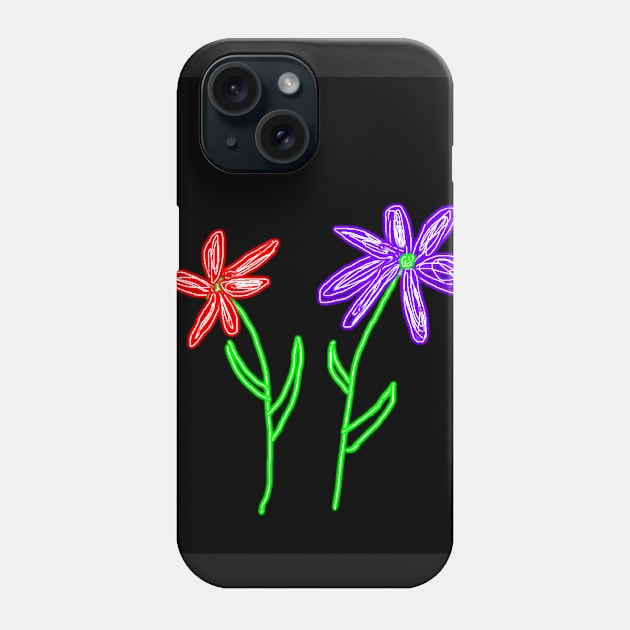 Neon Flowers Phone Case by JustSayin