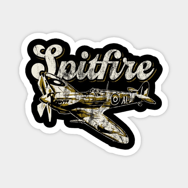 Spitfire RAF Fighter Aircraft Plane Airplane British UK Supermarine Retro vintage Magnet by BeesTeez