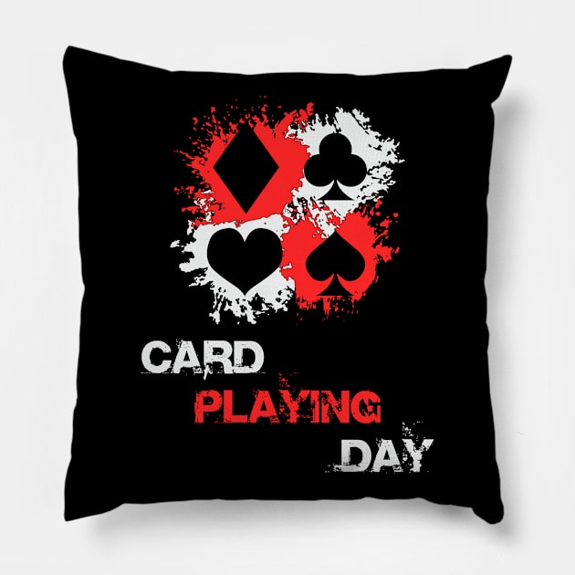 Card Playing Day Casino Cards Poker Gift Pillow by T-Shirt.CONCEPTS