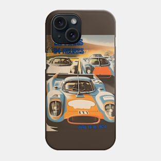 1974 Le Mans 24 Hours/Heures Racing Poster Phone Case