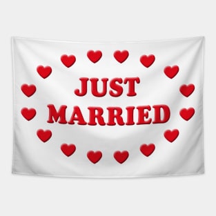 Just Married Hearts (Marriage / Wedding) Tapestry