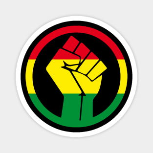 Black Power Fist, black lives matter, black history, Africa colors Magnet