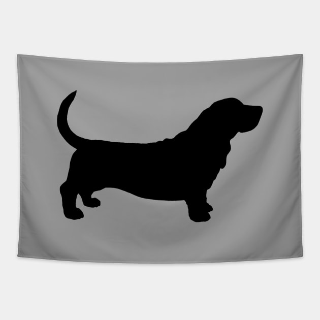 Basset Hound Silhouette Tapestry by Coffee Squirrel