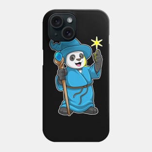 Panda as Wizard with Magic wand Phone Case