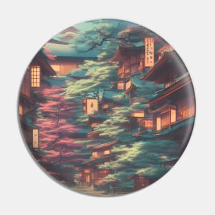 Japanese Temples Vacation Holiday Streets of Calmness Vintage Trees Pin