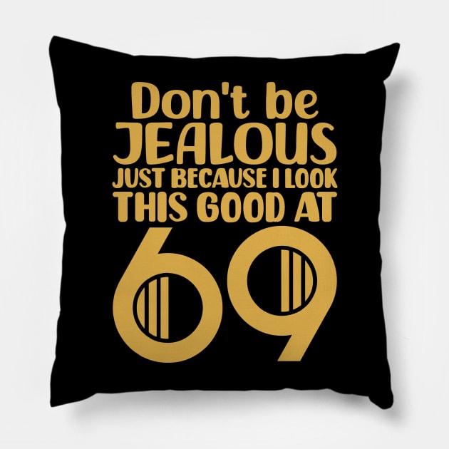 Don't Be Jealous Just Because I Look This Good At 69 Pillow by colorsplash