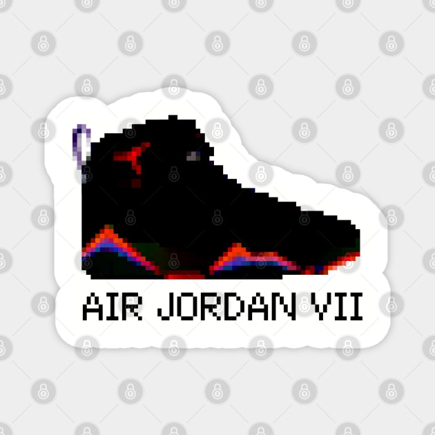 AIR JORDAN VII RETRO PIXELATED ART SHOE COLLECTION Magnet by Buff Geeks Art