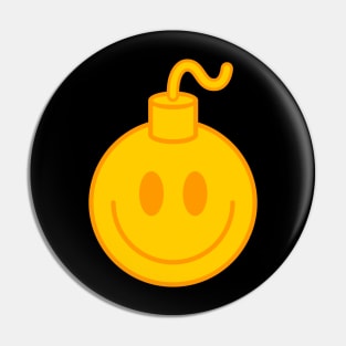 Bomb Happy Face Pin