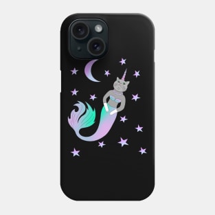 A cute kawaii caticorn mermaid in the sky Phone Case
